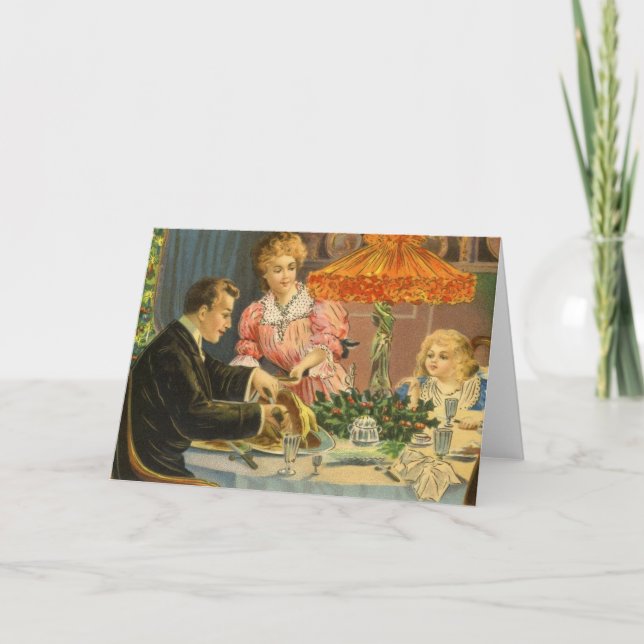Carte de voeux pour le dîner de Noël victorien (Devant)