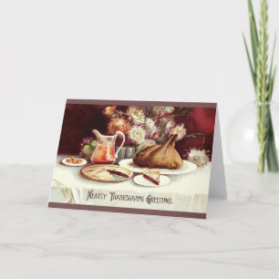 Carte de voeux pour le dîner de Thanksgiving vinta