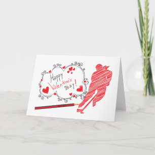 Carte de voeux pour le hockey de la Saint-Valentin