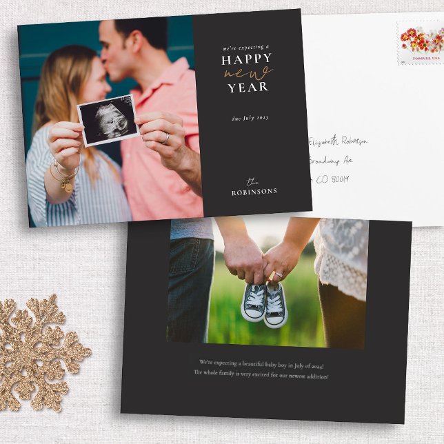 Carte de vœux pour le Nouvel An avec annonce de gr (Créateur téléchargé)