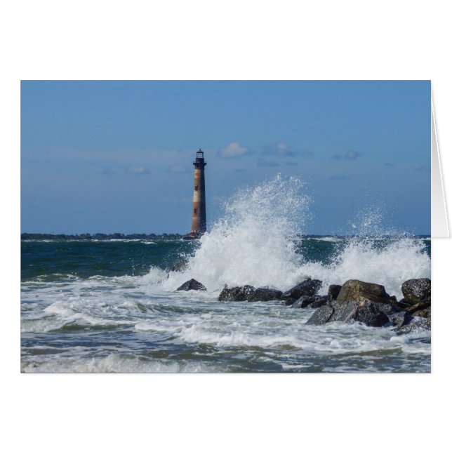 Carte de voeux pour le phare de Morris Island (Devant horizontal)
