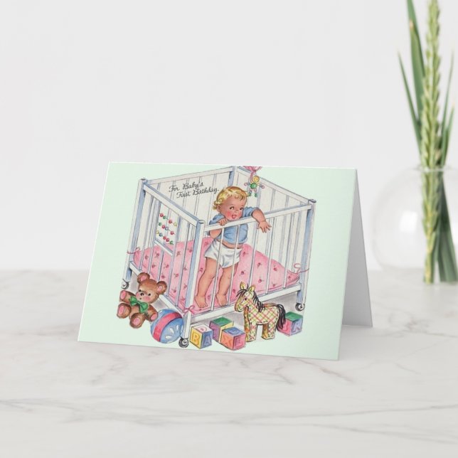 Carte de voeux pour le premier anniversaire du béb (Devant)