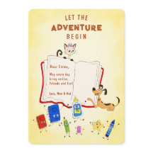 Carte de vœux pour le premier jour de maternelle