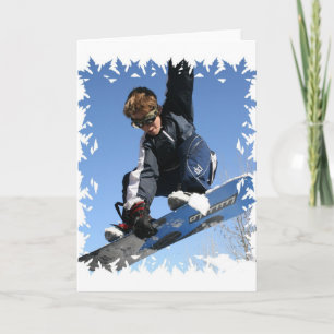 Carte de voeux pour le snowboard pour adolescents