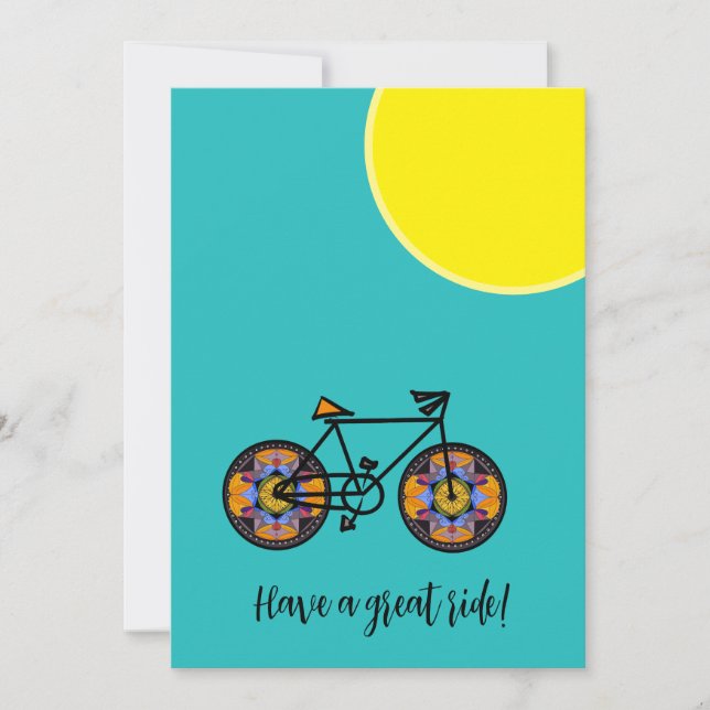 Carte de voeux pour le vélo tournesol (Devant)