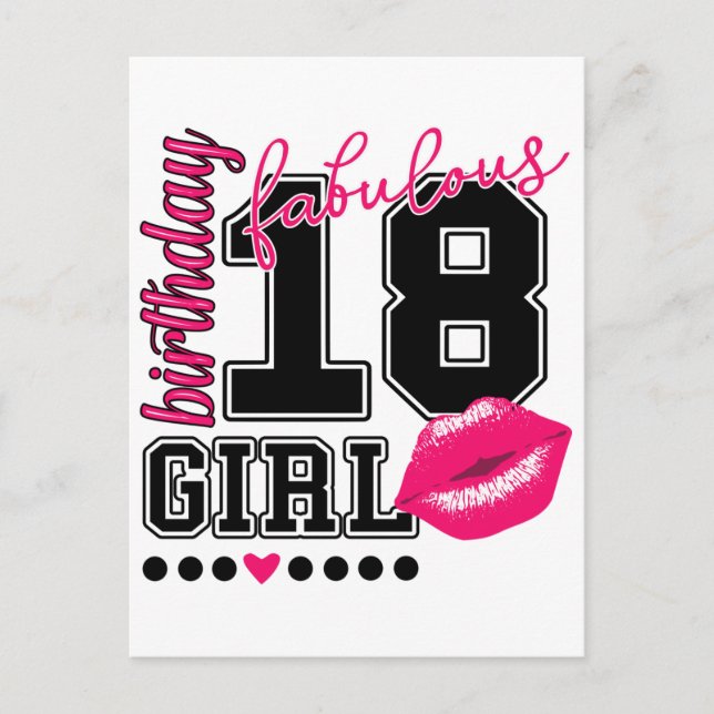 Carte de voeux pour les 18 ans de la fille d'anniv (Devant)