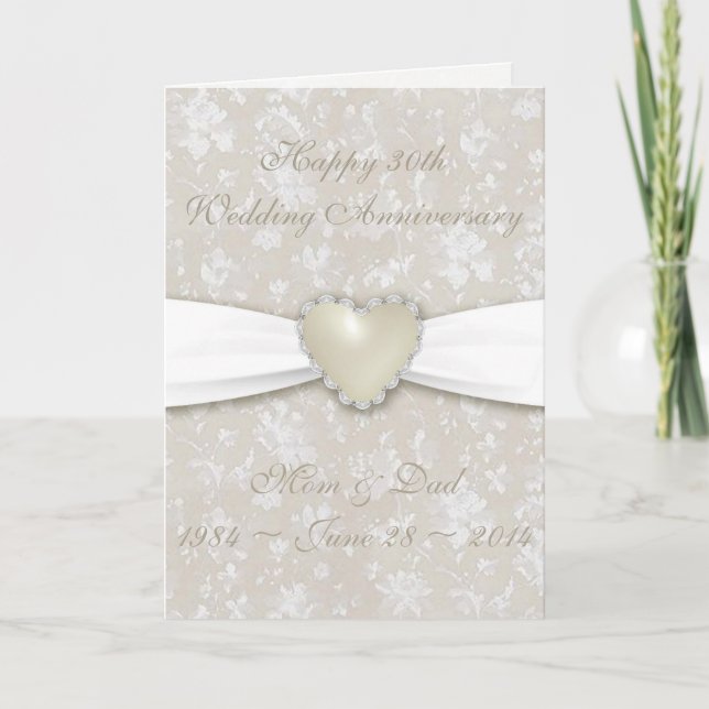 Carte de voeux pour les 30 ans de mariage - Damass (Devant)