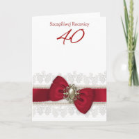 Carte de vœux pour les 40 ans de mariage en Pologn