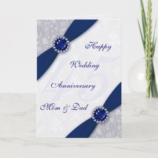 Carte de voeux pour les 45 ans de mariage Damas (Devant)