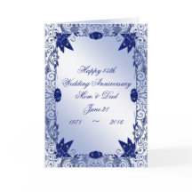 Carte de voeux pour les 45 ans de mariage - Saphir