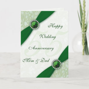 Carte de vœux pour les 55 ans de mariage Damask