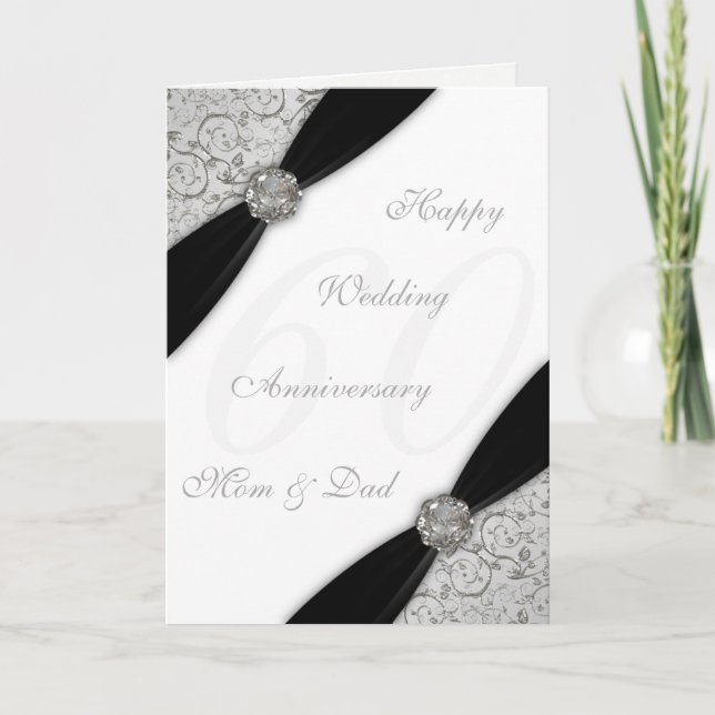 Carte de voeux pour les 60 ans de mariage - Damask (Devant)