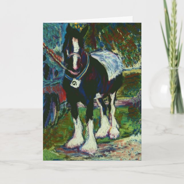 Carte de voeux pour les beaux-arts - Cheval Shire (Devant)