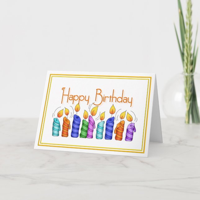 Carte de voeux pour les bougies d'anniversaire (Devant)