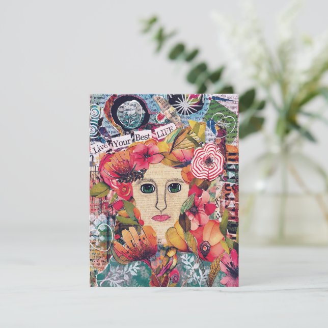 Carte de voeux pour les femmes aux médias mixtes I (Debout devant)