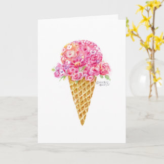 Carte de voeux pour les fleurs de cônes de glace d