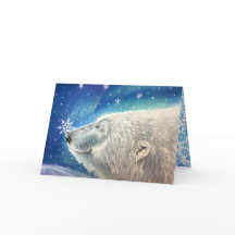 Carte de voeux pour les flocons de neige d'ours po