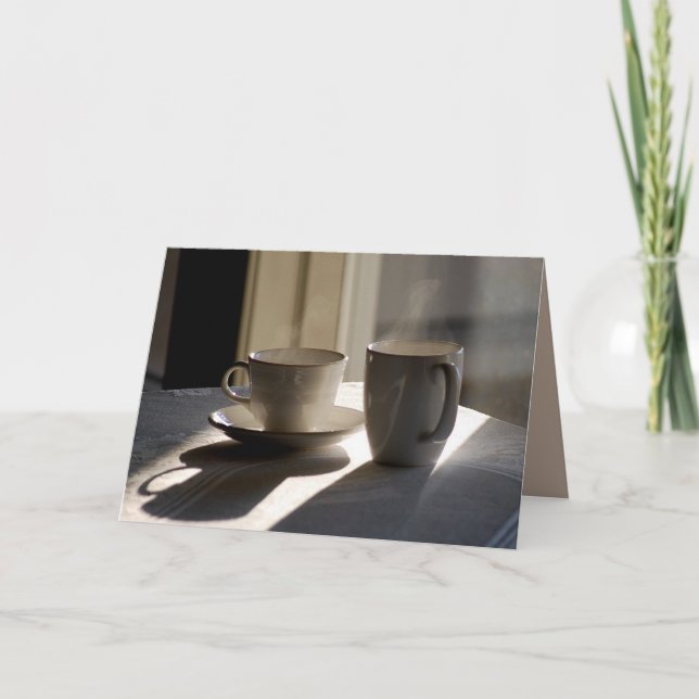 Carte de voeux pour les tasses de café d'amitié (Devant)