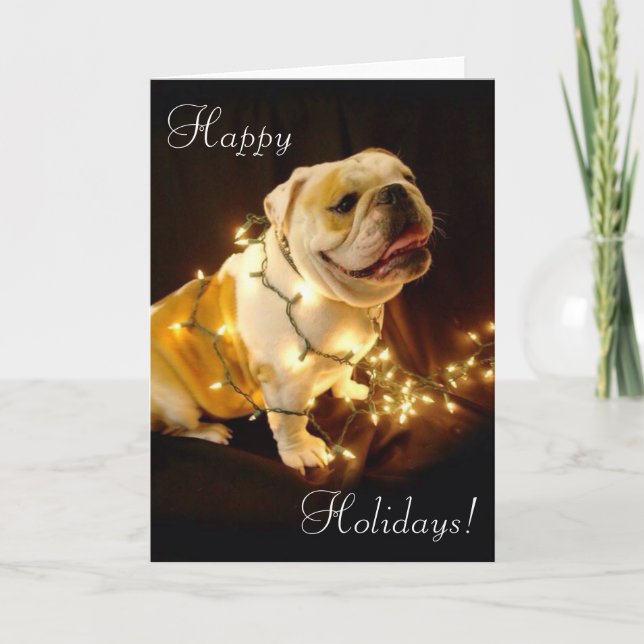 Carte de voeux pour les vacances de bulldog anglai (Devant)