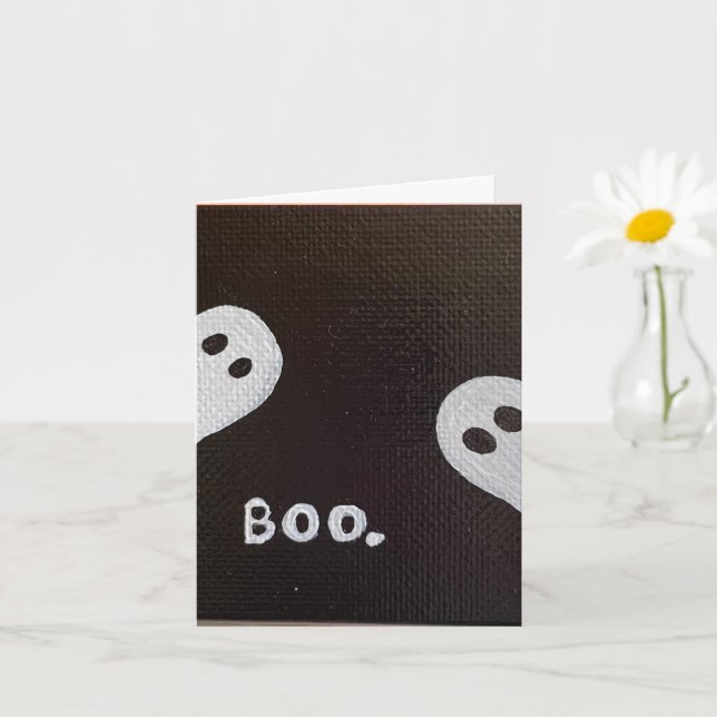 Carte de voeux pour l'Halloween Boo Ghosts (Petite plante)