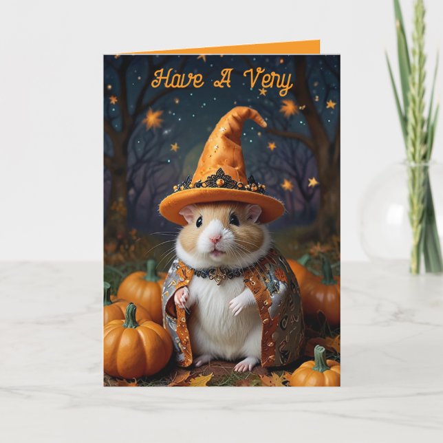 Carte de voeux pour l'Halloween Hamster (Devant)