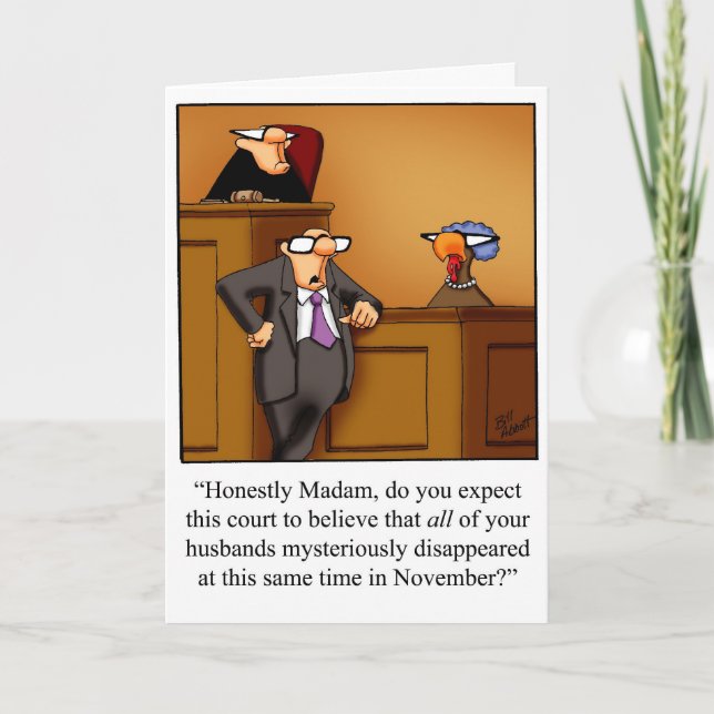Carte de voeux pour l'humour de Thanksgiving (Devant)