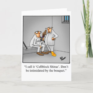 Carte de voeux pour l'Humour du vin amusant