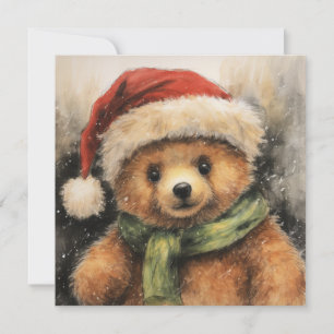Carte de voeux pour l'ours de Noël