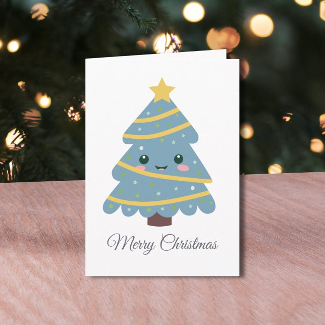 Carte de voeux pour Noël (Cute Christmas Tree Greeting Card)