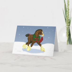 Carte de voeux pour Noël Clydesdale Horse Colt