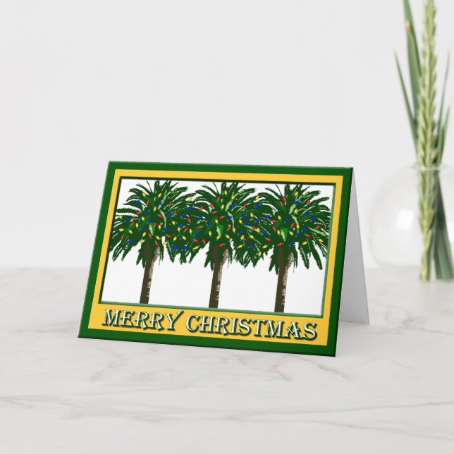 Carte de voeux pour Noël Palm Tree Sud (Devant)