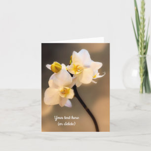 Carte de voeux pour orchidée blanche