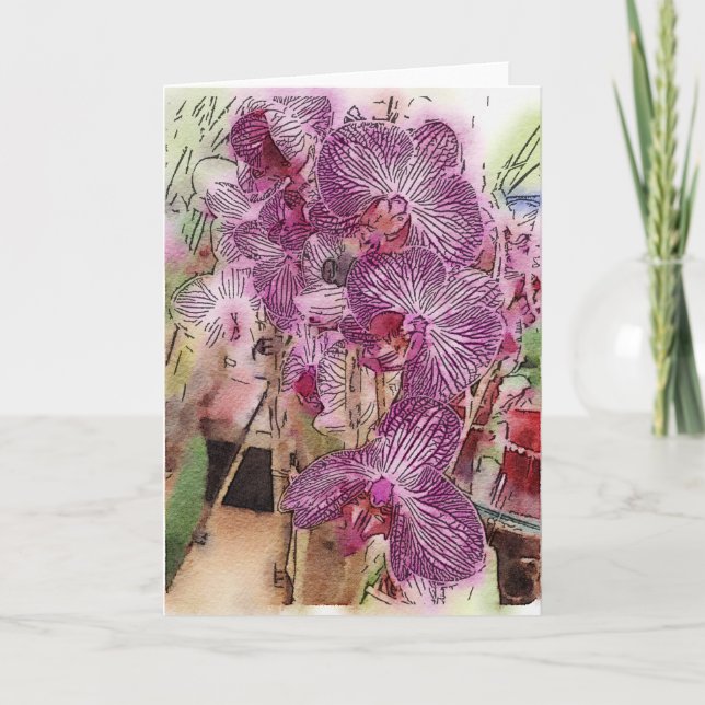 Carte de voeux pour orchidées personnalisables (Devant)