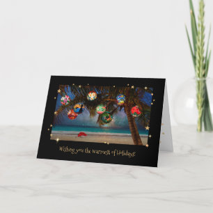 Carte de voeux pour ornements de Noël tropicaux