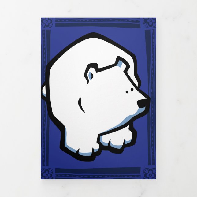 Carte de voeux pour Ours Polaire Faune Triple (Page de couverture)