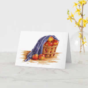 Carte de voeux pour panier de pomme Thanksgiving