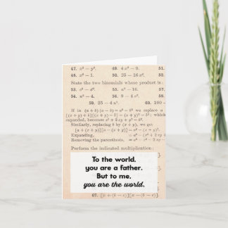 Carte de vœux pour papa : Pour le monde, vous êtes