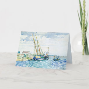 Carte de voeux pour peinture aquarelle marine