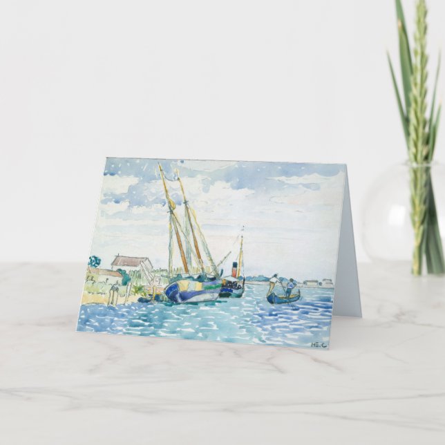 Carte de voeux pour peinture aquarelle marine (Devant)