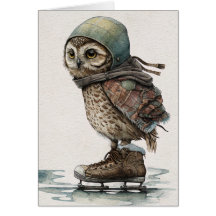 Carte de voeux pour petit patineur de glace
