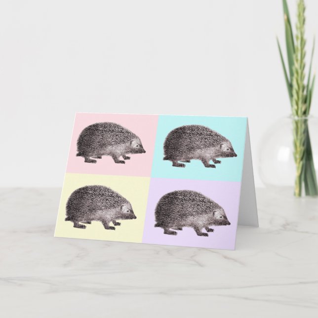Carte de voeux pour quatre hérisses (Devant)