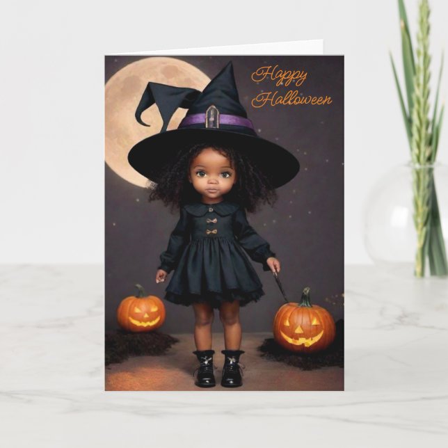 Carte de voeux pour sorcière Halloween (Devant)