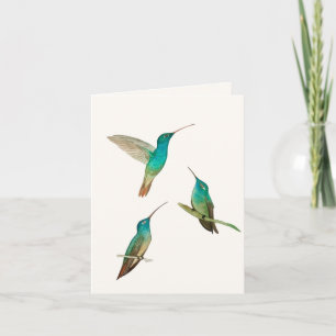 Carte de voeux pour trois colibris