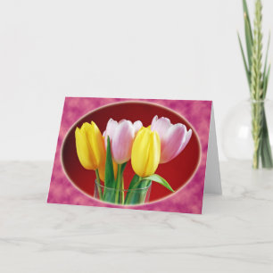 Carte de voeux pour tulipes de printemps
