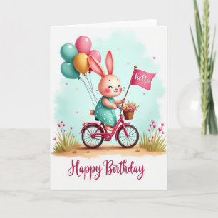 Carte de vœux pour une balade à vélo d'anniversair