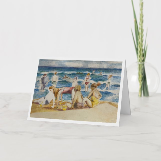 Carte de voeux pour vacances sur la plage (Recto)