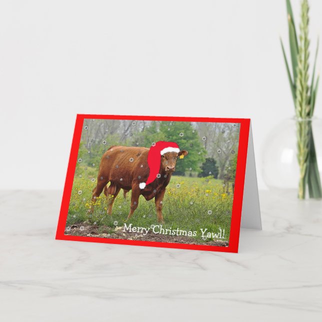 Carte de voeux pour vache de Noël (Devant)