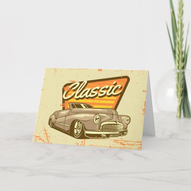 Carte de voeux pour voiture classique (Devant)