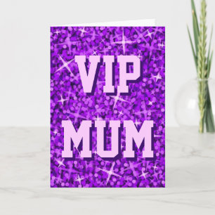 Carte de voeux pourpre de "MAMAN de VIP" de