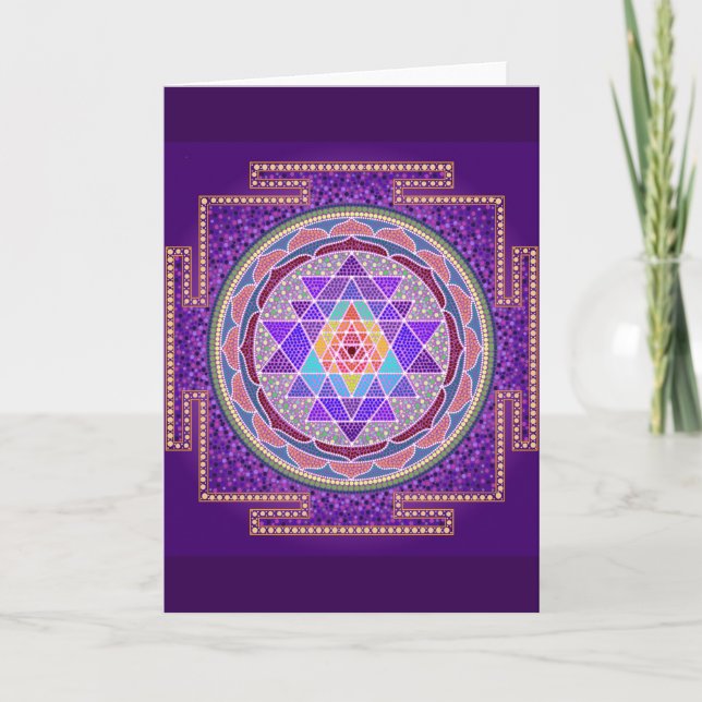 Carte de voeux pourpre de Sri Yantra (Devant)